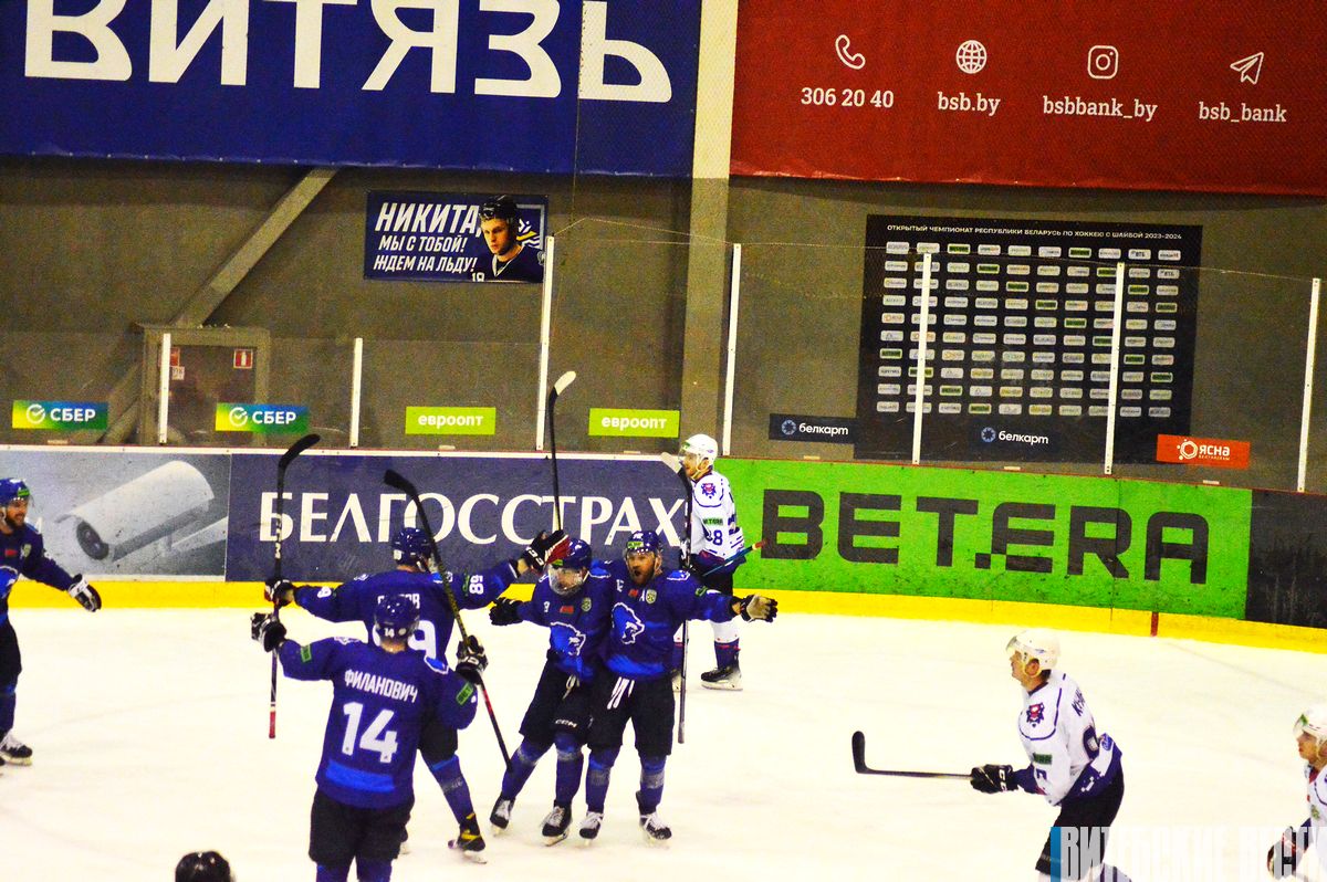 «Витебск» вырвал победу в затяжном матче плей-офф чемпионата Беларуси по хоккею