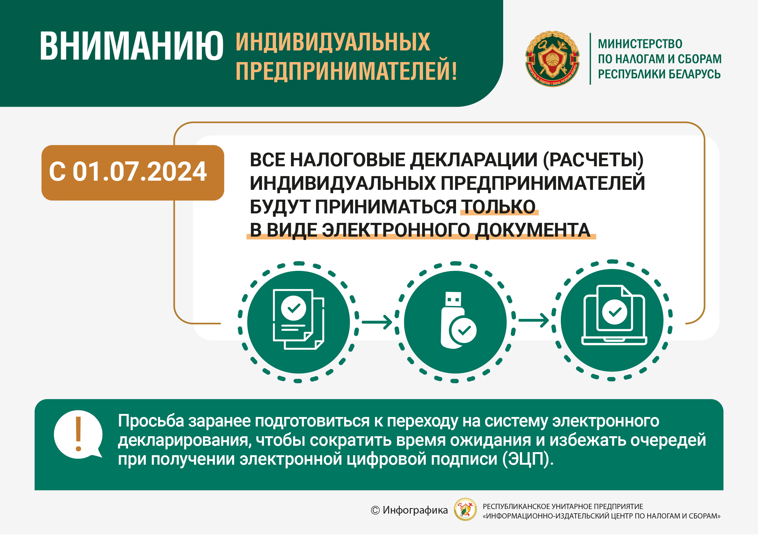 ИМНС Витебской области информирует ИП об изменениях в приеме налоговых деклараций 