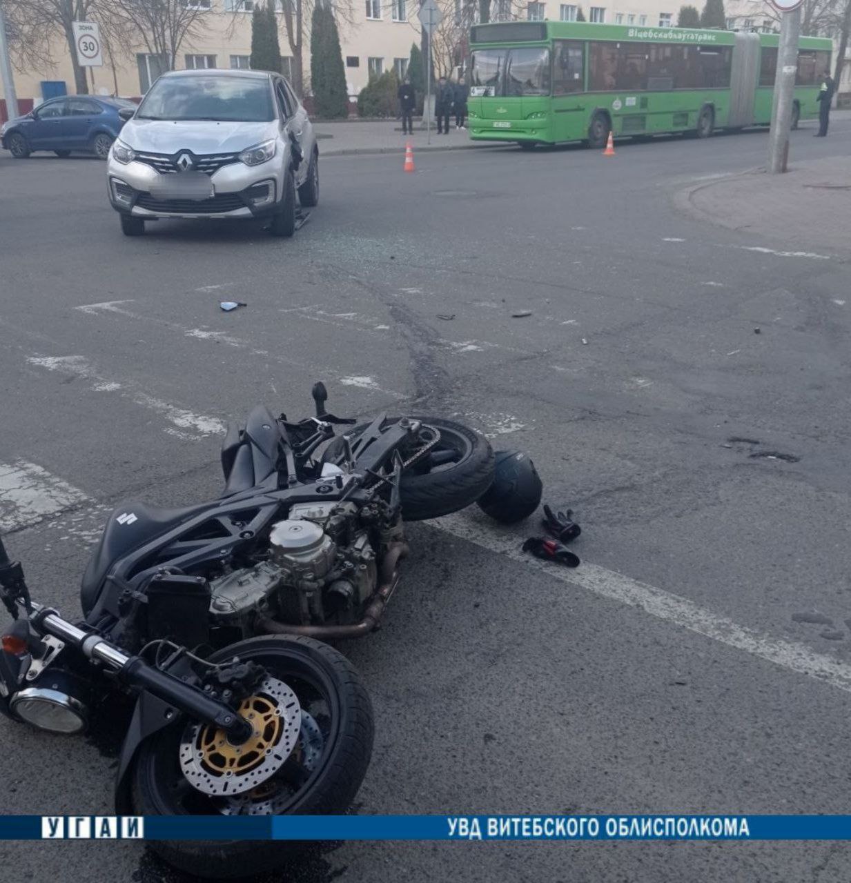 В результате ДТП в Полоцке пострадал мотоциклист