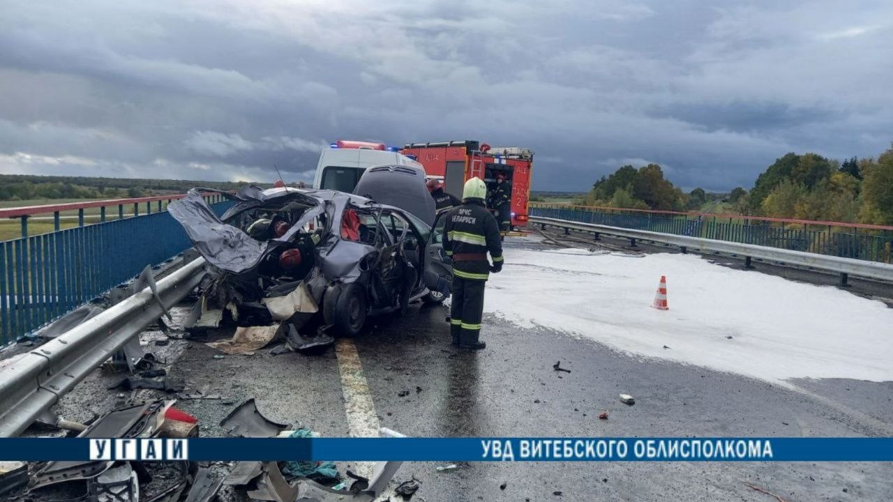 На территории Витебского района произошло ДТП с участием легкового автомобиля и микроавтобуса