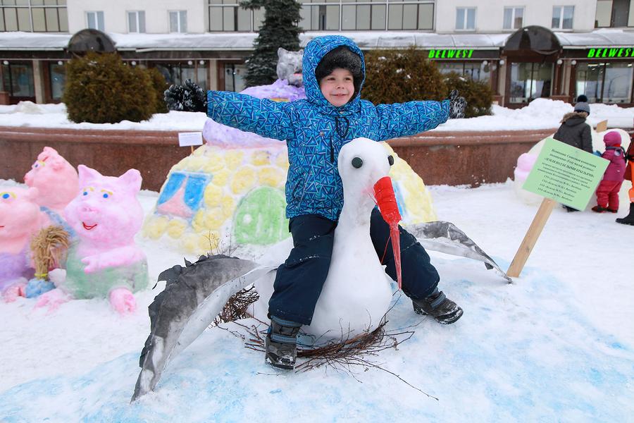 Конкурс снежных скульптур «Снежная феерия-2019» провели в Витебске на День снега