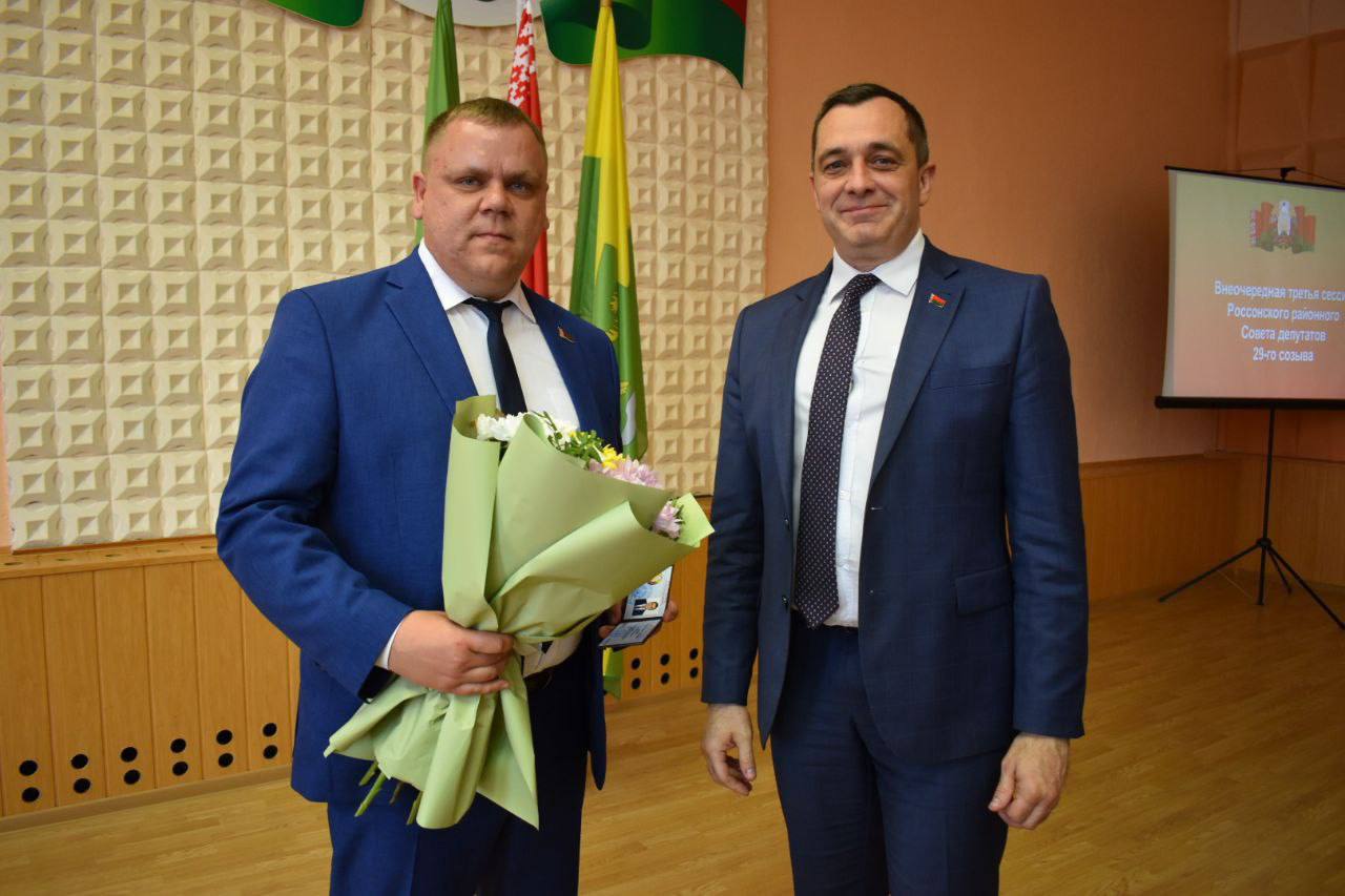 Александр Субботин представил активу Россонского райисполкома нового председателя Алексея Гарбуля