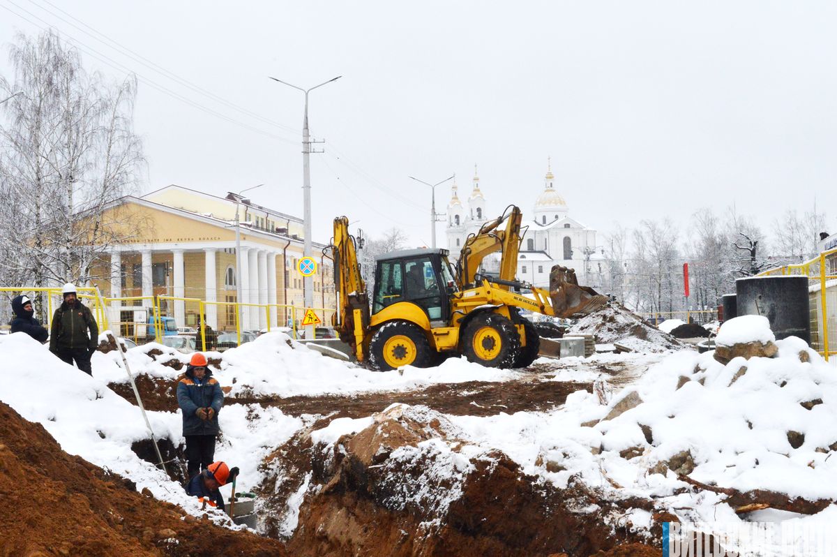 Фотофакт. В Витебске идёт реконструкция гостиницы "Витебск" и прилегающей территории 