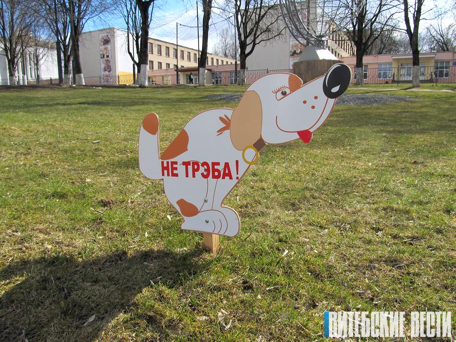 В Витебске появились оригинальные таблички против выгула домашних животных