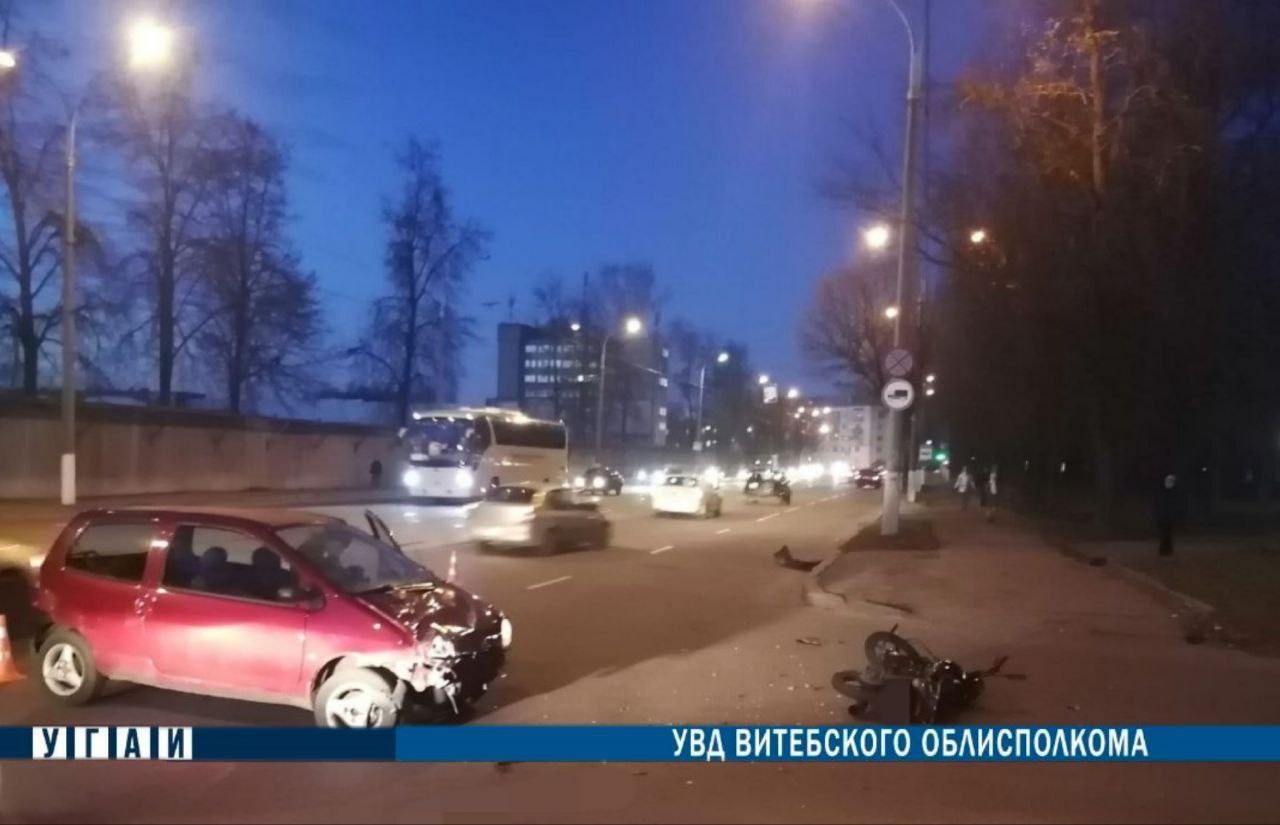 В Витебске иномарка сбила мотоциклиста