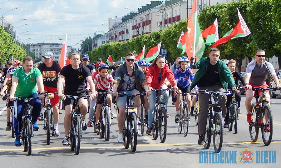 Велосезон в Орше открыли зрелищным флешмобом  