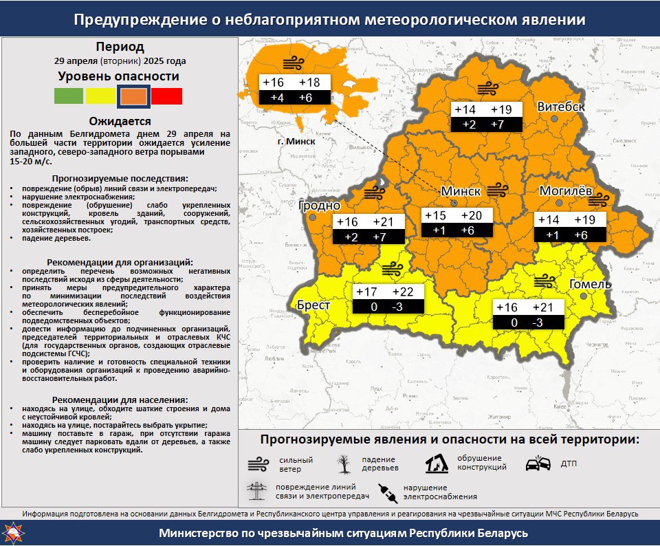 Завтра в Витебской области прогнозируется ухудшение погоды