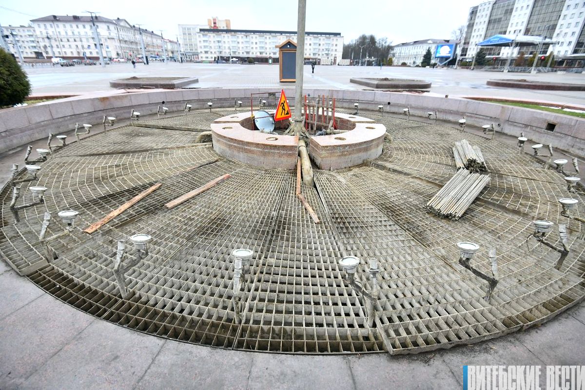 Фотофакт. В Витебске ведутся подготовительные работы к запуску фонтанов