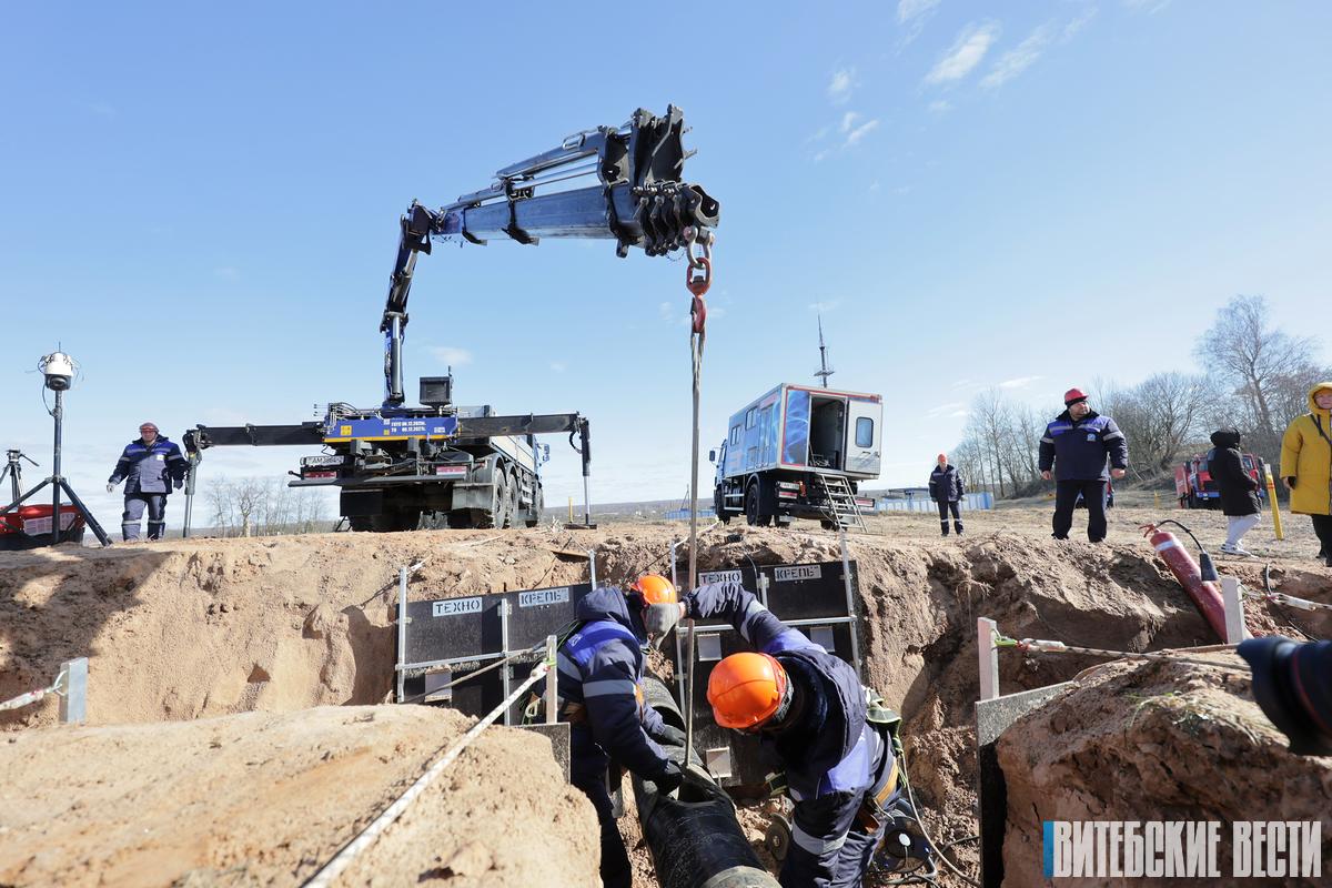 Тактико-специальные учения провели специалисты УП «Витебскоблгаз» в агрогородке Копти Витебского района