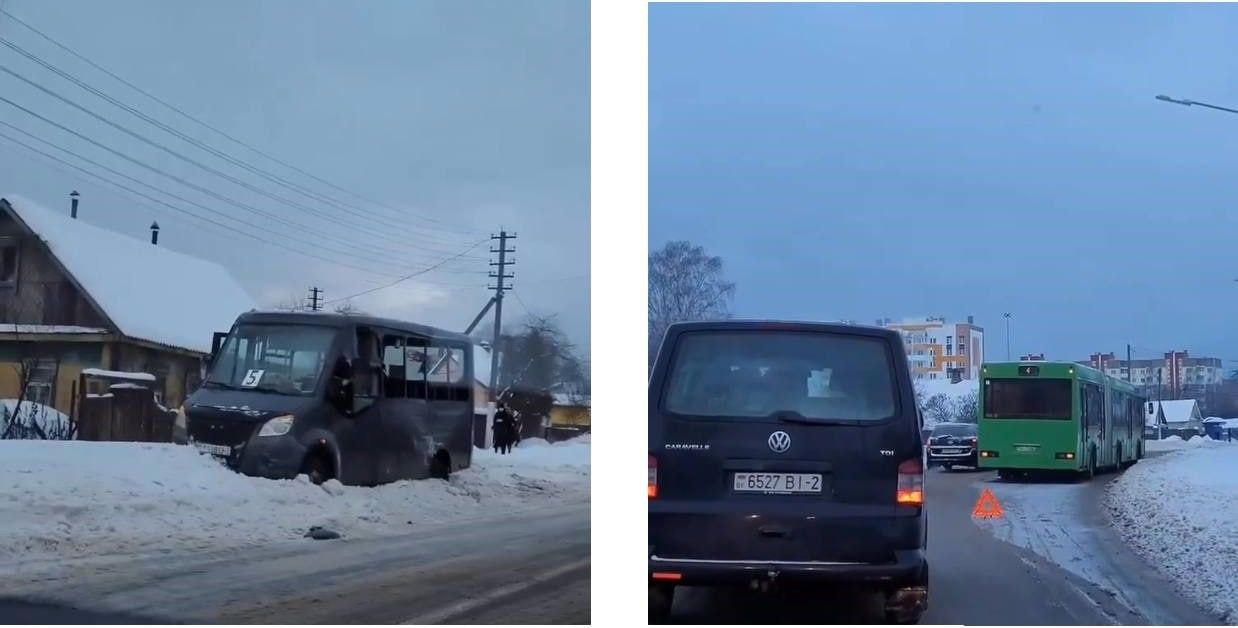 ДТП в Полоцке: маршрутка столкнулась с автобусом, где ехало 15 человек
