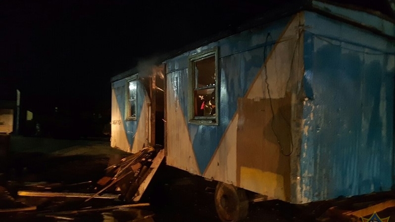 На предприятии в Поставах горел строительный вагон