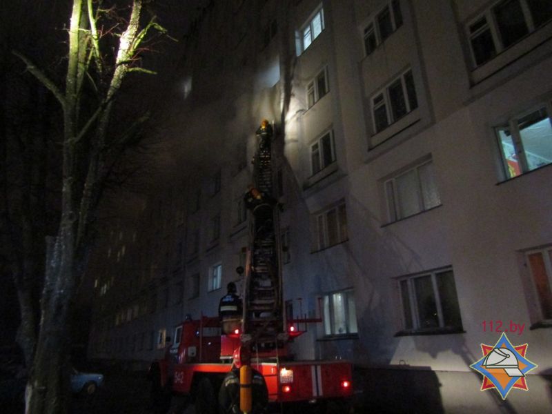 При пожаре в витебском общежитии эвакуировано 57 человек, среди них 27 детей