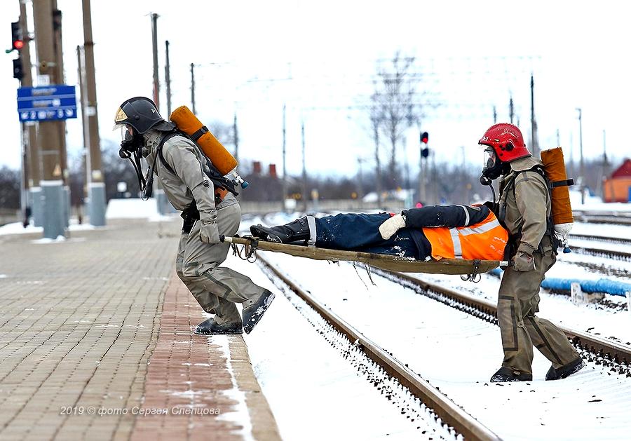 Учения МЧС прошли на железнодорожной станции в Орше