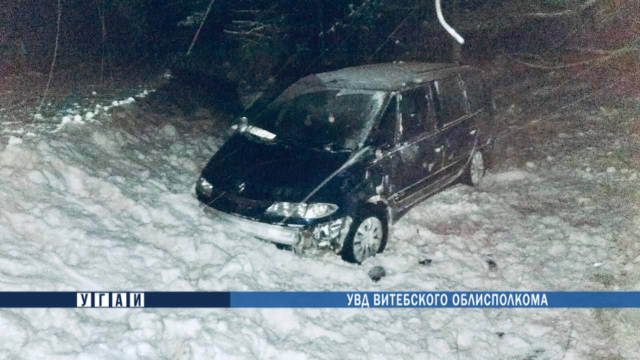 В Глубокском районе иномарка съехала в кювет: пострадал водитель