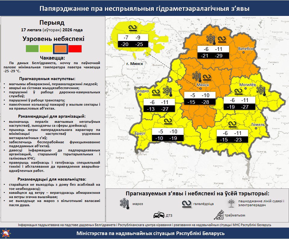 Еще больше похолодает. В Витебской области прогнозируется ухудшение погоды