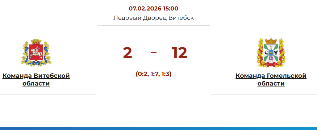 Команда Витебской области провела пятый матч в любительских хоккейных соревнованиях на призы Президентского спортклуба