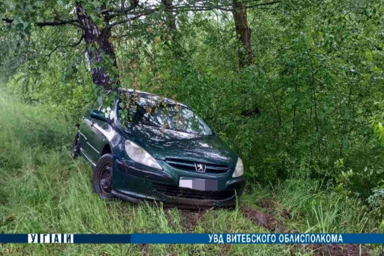 В Новополоцке водитель легковушки не справился с управлением и съехал в кювет