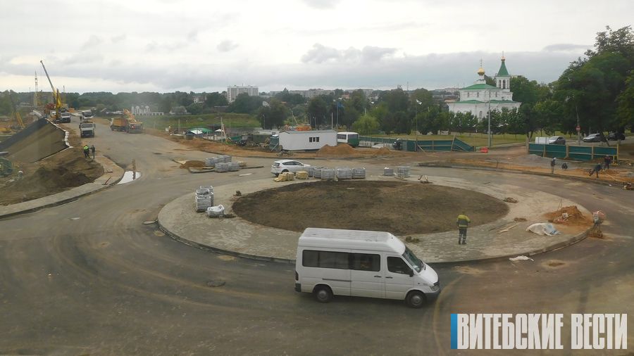 Строительство кольцевой развязки завершается в Полоцке в рамках реконструкции моста через Западную Двину