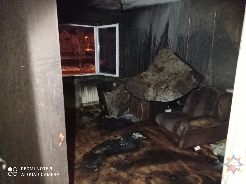 Пенсионер получил серьезные травмы на пожаре в Витебске 
