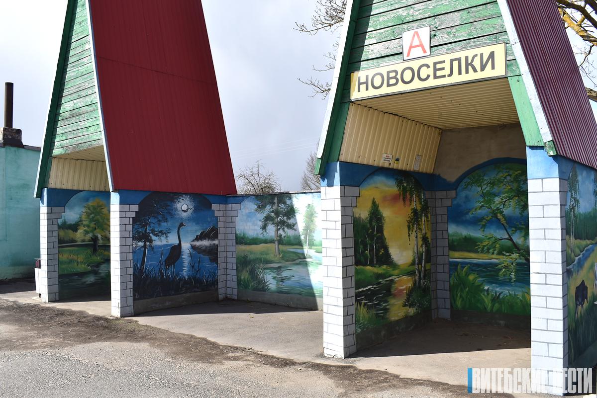 Механизатор из Поставского района в свободное время пишет сельские пейзажи на стенах хозпостроек