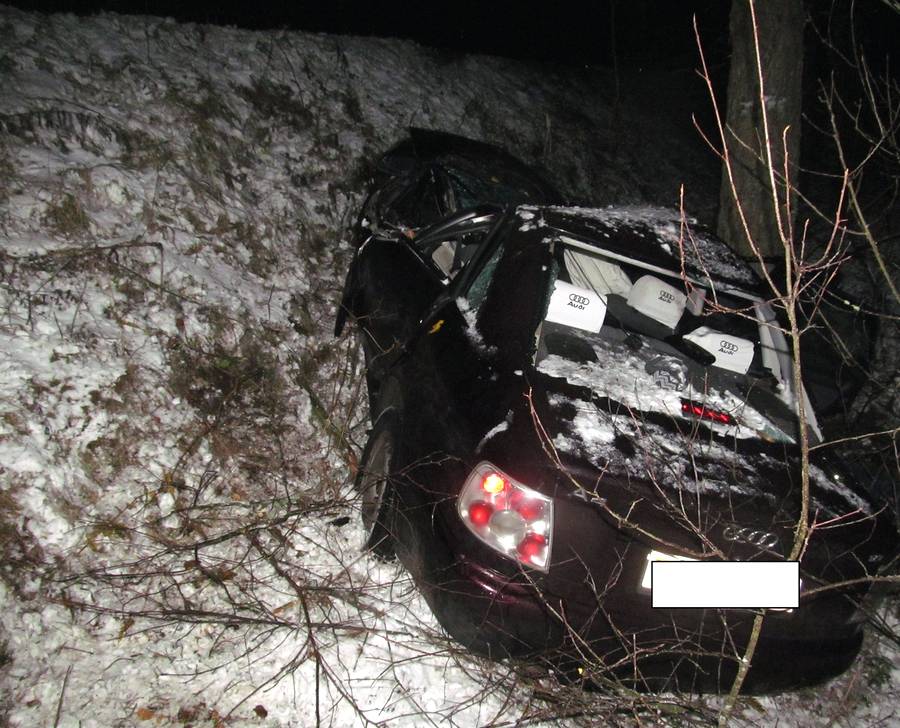 В Полоцком районе бесправник на собственном авто врезался в дерево и погиб 