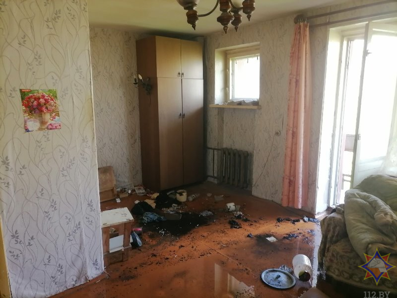 На пожаре в Витебске травмирован мужчина-инвалид