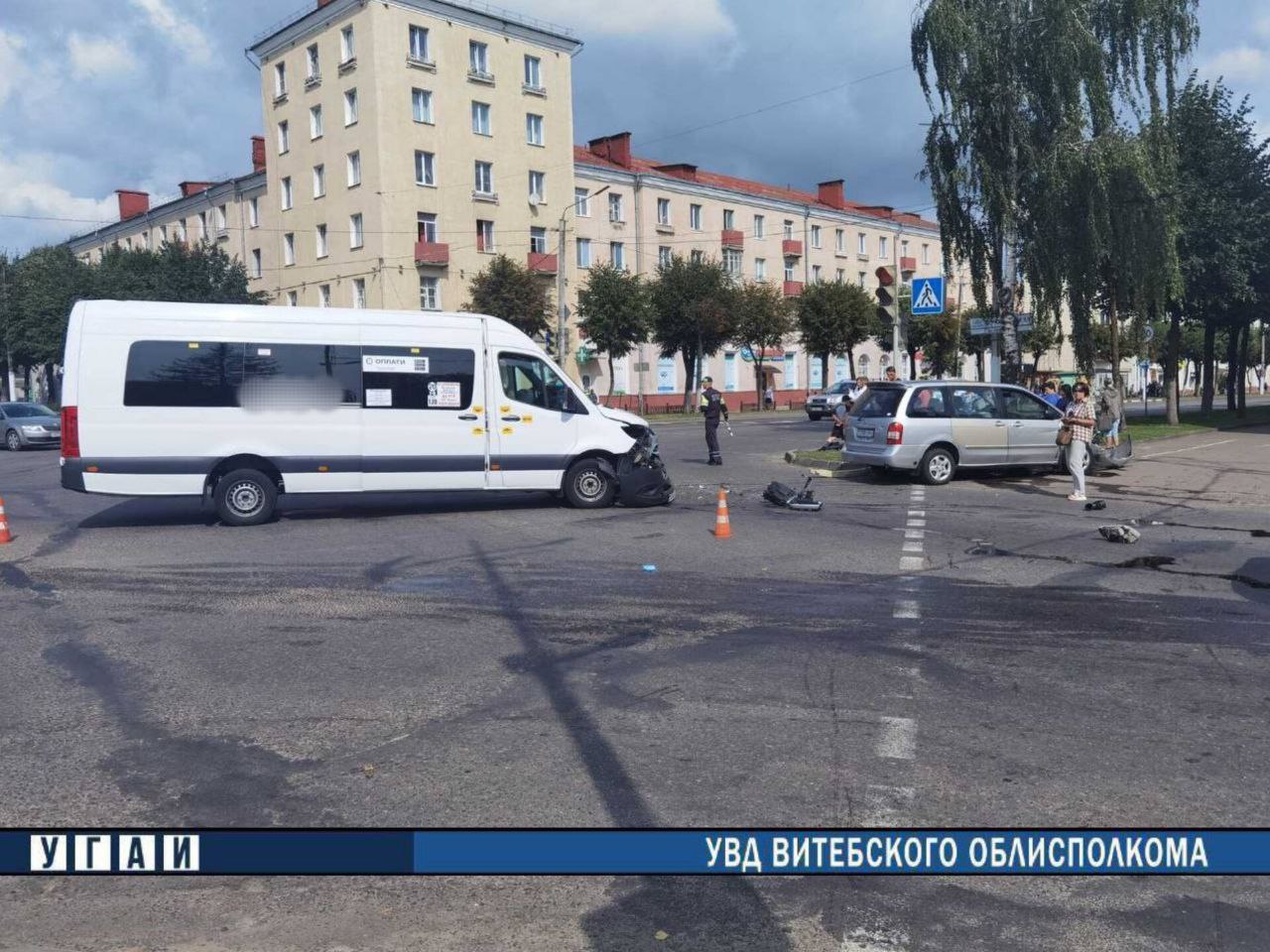 В Орше произошло ДТП с участием маршрутного такси и легкового автомобиля