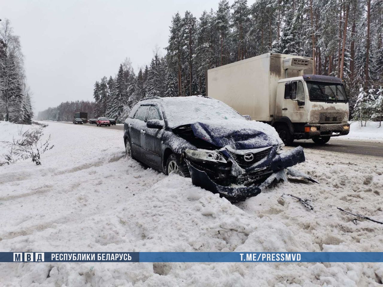 Сотрудники ОМОНа помогли семье, попавшей в ДТП в Оршанском районе