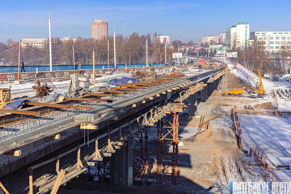 Что в конце февраля делают на реконструкции моста Юбилейный в Витебске? 