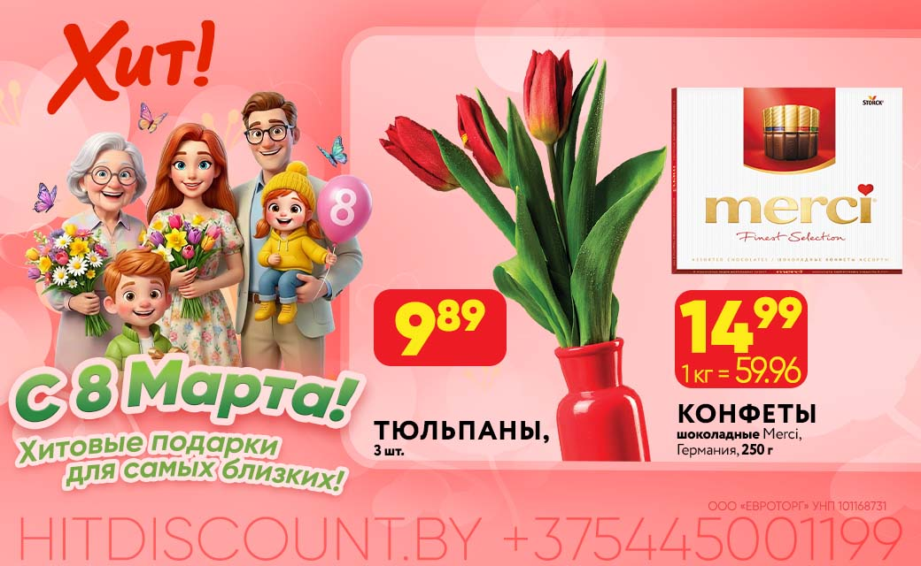 Подарки ко дню женщин в магазинах «Хит!» - быстро, выгодно, со вкусом