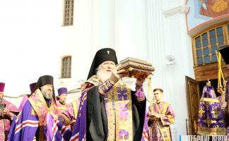 Ковчег с частицей пояса Пресвятой Богородицы прибыл в Свято-Успенский кафедральный собор Витебска