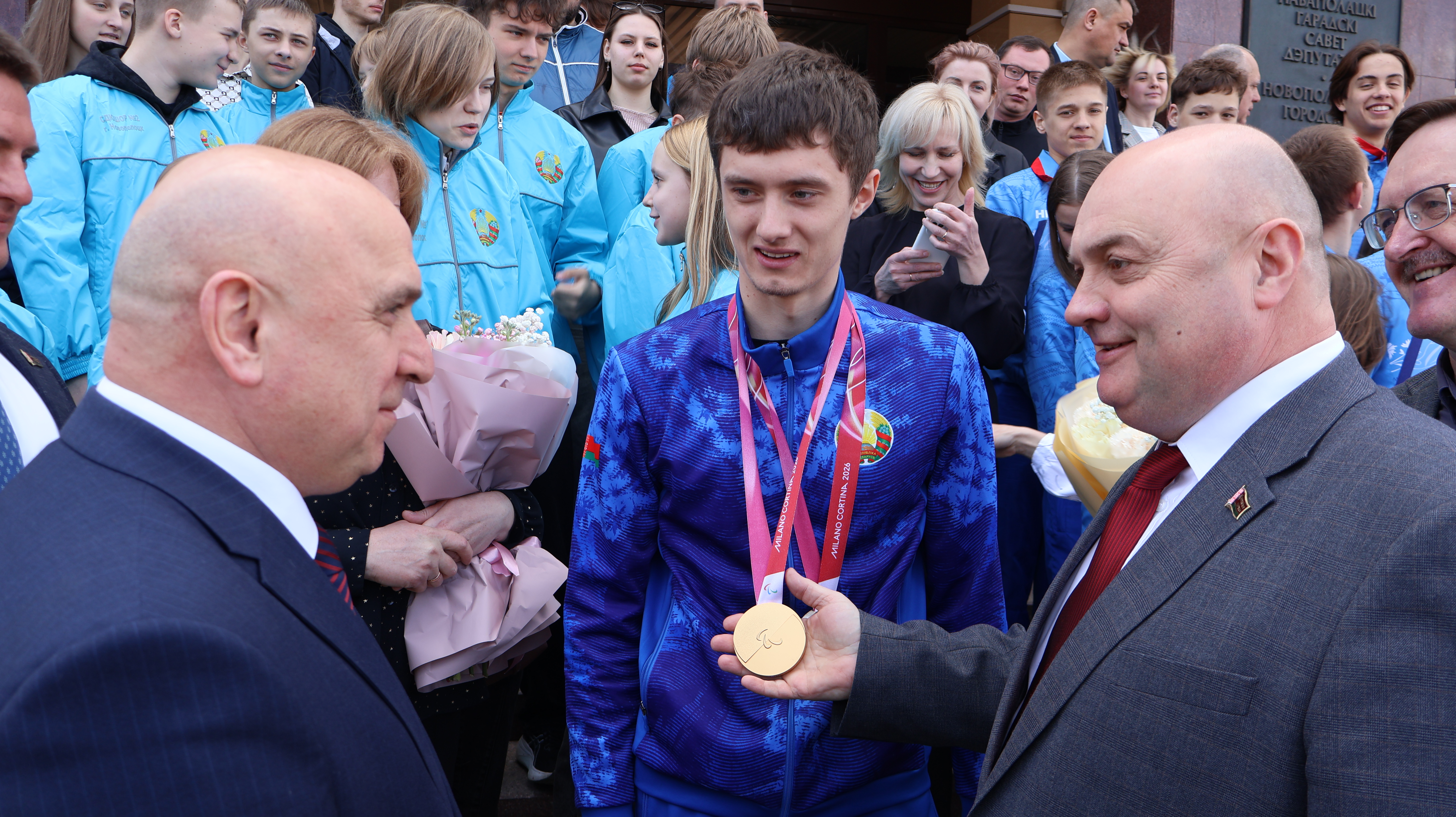 В Новополоцке состоялась торжественная встреча с чемпионом зимних Паралимпийских игр в Италии Романом Свириденко