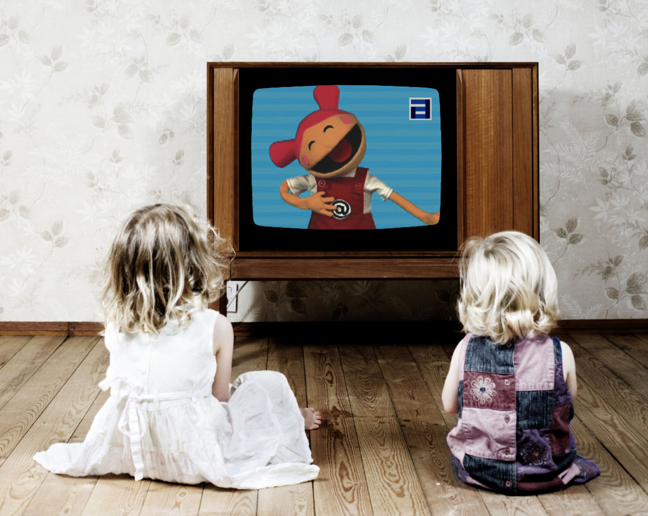 Kids watching tv